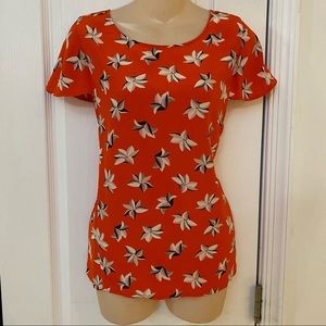 Joie Dark Orange Silk Top